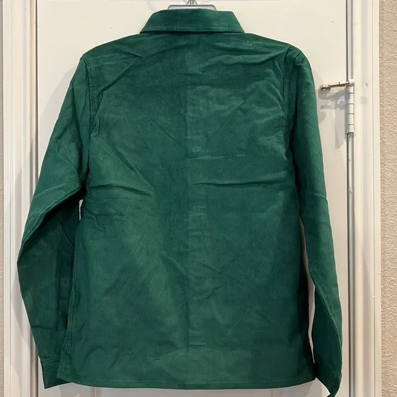 NWT! Disney Christmas Mickey green corduroy button up collared shirt - Picture 2 of 5